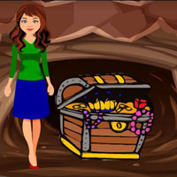 Girl Seeking The Treasure